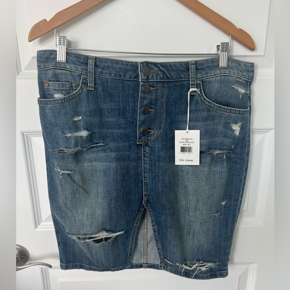 NWT Joe’s Jeans Collector’s Edition Distressed Denim Skirt SZ 31